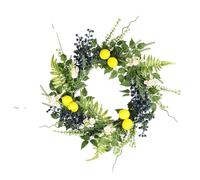 All Season Wreath Summer Wreath Artificial Lemon Blueberry For Front Door Garland Garden Festival Window Greenery Decor