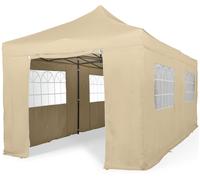 All Seasons 3m x 6m Pop Up Garden Gazebo & Side Panels-Beige