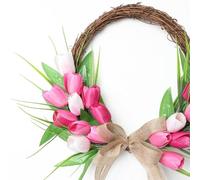 All Seasons Floral Wreath - Multipurpose, Fabric Bloom Circle, Indoor Outdoor Wall Window Celebration | Gift Accent Simple Home Styling Minimal Elegant Versatile Modern Lightweight Duŕable