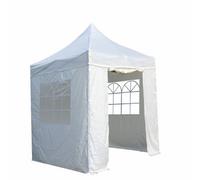 All Seasons Gazebos 2X2 Full Waterproof Pop Up Gazebo With 4 Heavyweight Side Panels And Accessories White