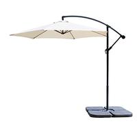 All Seasons Gazebos Ross James premium garden parasol umbrella with crank handle including base weight (Beige)
