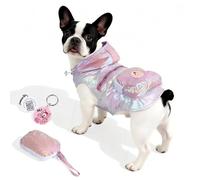 All Seasons Quality Adjustable Waterproof Dog Raincoat Lightweight & Breathable,Reflective Strips, Includes QR Code Dog Tag, Packable into Bag with Leash Hole for Small Medium Large Dogs,Pink,M