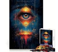 All-Seeing Eye Cityscape Jigsaw Puzzles for Adults 1000 Memory Training Time Well Spent Precise Edges Best Gift (50x75cm)