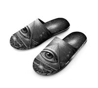 All-seeing Eye Freemasons Men's Cozy Memory Foam Slippers Warm Cotton House Shoes Comfy Slipper for Indoor Outdoor