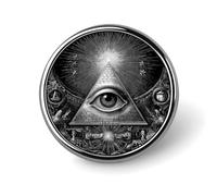 All-seeing Eye Freemasons Print Round Badge Metal Decorative Brooches 1 Inch Funny Lapel Pin Gift Or Backpack Clothing