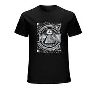 All Seeing Eye Illuminati Dollar Bill T-Shirt Cotton Men Summer Fashion Black Tee M