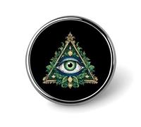 All Seeing Eye Illuminati Masonic Freemason Eye Fashion Metal Badge Round Brooch Pin 1″