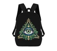 All Seeing Eye Illuminati Masonic Freemason Eye Funny 17" Backpack Lightweight Daypack Laptop Bag for Travel Hiking Camping