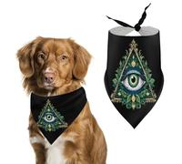 All Seeing Eye Illuminati Masonic Freemason Eye Funny Dog Bandana Cats Puppies Triangle Scarf for Small Medium Large Pet