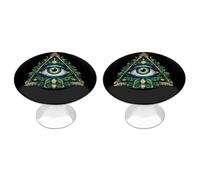 All Seeing Eye Illuminati Masonic Freemason Eye Funny Drawer Handles 2 Pack Round Stainless Steel Cabinet Knobs Pulls 1.2"
