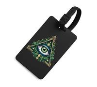 All Seeing Eye Illuminati Masonic Freemason Eye Funny Luggage Tag with ID Name Card Stylish Suitcase Labels Baggage Bag Tags