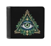 All Seeing Eye Illuminati Masonic Freemason Eye Funny Men's Wallets Slim Front Pockets Bifold Wallet with ID Credit Card Holder