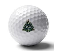 All Seeing Eye Illuminati Masonic Freemason Eye Novelty Golf Balls Funny Elastic Golfs Training Ball Outdoor Sports Goods