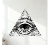 All Seeing Eye of god Illuminati Symbol Hand Drawn Engraving Drawing Vinyl Wall Decals 41x49cm Multi Color Selection Black