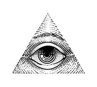 All Seeing Eye of god Illuminati Symbol Hand Drawn Engraving Drawing Vinyl Wall Decals 65.6x78.4cm Wall beautification Black