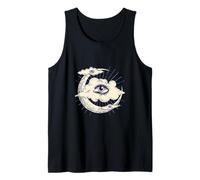 All Seeing Eye On Crescent Moon Graphic Protection Top Art Tank Top