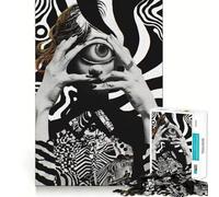 All-Seeing Eye Portrait 1000 Pieces Puzzles for Adults Mind Exercise Play Precision Cut Smooth Edges Relaxing Indoor Group Activity (38x52cm)