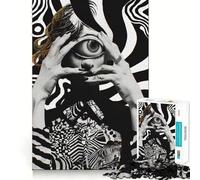 All-Seeing Eye Portrait Jigsaw Puzzle1000 Pieces Thinking Skill Game Seamless Fit Precise Pieces Family Fun Night Activity (50x75cm)