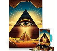 All-Seeing Eye Pyramid 1000 Jigsaw Puzzle Cognitive Fun Play Clean Cut Sturdy Components Quiet Time Mind Exercise at Home (50x75cm)