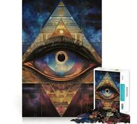 All-Seeing Eye Pyramid 1000 Piece Jigsaw Puzzles Memory Train Fun Smooth Burr Free Surface Entertaining Challenge for Spare Time (38x26cm)