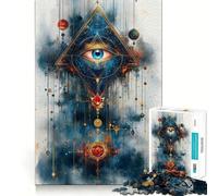 All-Seeing Eye Pyramid 1000 Piece Jigsaws for Adults Mind Train Fun Premium Laser Cut Quality Relaxing Indoor Group Activity (38x26cm)