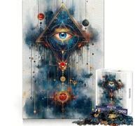 All-Seeing Eye Pyramid Jigsaw for Teenagers1000 Pieces Brain Strength Happy Idle Time Firm Interlock Seasonal Gift (50x75cm)