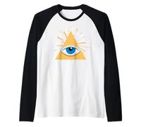 All Seeing Eye Pyramid Sacred Mystic Esoteric Symbol Raglan Baseball Tee