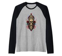All Seeing Eye Skull Totem Occult Mystic Visionary Horror Raglan Baseball Tee