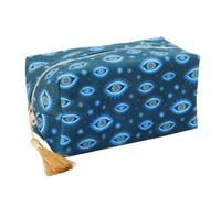 All Seeing Eye Velvet Makeup Bag | Celestial Zip Pouch | Mystical Cosmetic Bag | Starry Travel Wash Bag | Witchy Accessory