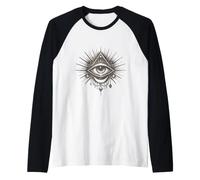 All-Seeing Eye Vintage Esoteric Mysticism Symbol Raglan Baseball Tee