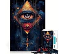 All-Seeing Eye with Lotus 1000 Pieces Puzzles for Adults Mind Exercise Play Precision Cut Smooth Edges Relaxing Indoor Group Activity (50x75cm)