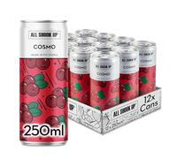 All Shook Up Cosmo | Ready to Drink Cocktail Cans | 12 x 250ml | 3.4% ABV | Fruity premixed Cosmo cocktail with cranberry, lime juice and triple distilled vodka, ready to chill, crack open and enjoy