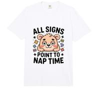 All Signs Point to Nap Time Cute Bear Kawaii Comfort Colors Adult Heavyweight T-Shirt