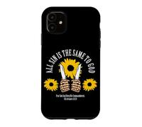 All Sin Is The Same To God Religious Quote Sunflower Design Case for iPhone 11
