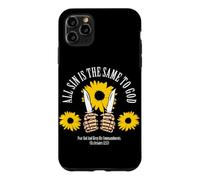 All Sin Is The Same To God Religious Quote Sunflower Design Case for iPhone 11 Pro Max