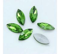 All-Size 24-Color Horse Eye Glass Crystal Pointed Back Rhinestones Foiled Fancy stons for Shoes Garment Headdress Jewelry Making-Grass green-17x32mm 6pcs