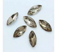 All-Size 24-Color Horse Eye Glass Crystal Pointed Back Rhinestones Foiled Fancy stons for Shoes Garment Headdress Jewelry making-coffee-17x32mm 6pcs