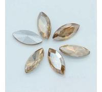 All-Size 24-Color Horse Eye Glass Crystal Pointed Back Rhinestones Foiled Fancy stons for Shoes Garment Headdress Jewelry Making-Gold champagne-6x12mm 20pcs