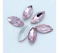 All-Size 24-Color Horse Eye Glass Crystal Pointed Back Rhinestones Foiled Fancy stons for Shoes Garment Headdress Jewelry Making-lt pink-6x12mm 20pcs