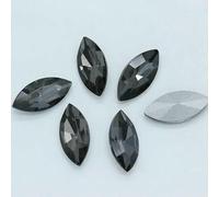 All-Size 24-Color Horse Eye Glass Crystal Pointed Back Rhinestones Foiled Fancy stons for Shoes Garment Headdress Jewelry Making-Black diamond-5x10mm 30pcs