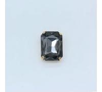 All-Size 24-Colors Flatback Rectangle sew on Strass Glass Gemstone Sewing Crystal Rhinestone Gold Claw Button for Wedding Dress-Black diamond-20p 6x8mm