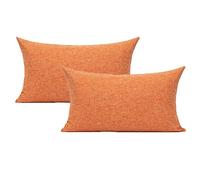 All Smiles Orange Lumbar Pillow Covers Rectangle Oblong Cushion Covers Pack of 2 Solid Color 12"x20" Square Throw Pillow Covers Decoration for Sofa Couch Bed Patio 30cm×50cm