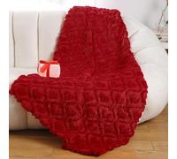 All Smiles Valentine's Day Throw Blankets -Soft Worm Cozy Premium Flannel Blanket Decor Gifts for Women,Red Heart 50"x60"