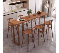 All Solid Wood Bar Height Table160cm Industrial Kitchen Counter Dining Table Modern Bistro Table with 5cm Thick Irregular Pine Wood Top Perfect for Breakfast & Entertaining.