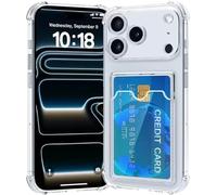 ALL STAR ZONES GEL CLEAR COVER FOR IPHONE 17 - PRO WITH POCKET SLOT SHOCKPROOF TRANSPARENT TPU PROTECTIVE CASE WITH BACK CARD HOLDER SLOT SLIM FIT NON SLIP ANTI SCRATCH COVER FOR I PHONE