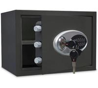 All Steel Safes Metal Key Insurance Cabinet 2-Layer Alarm Wardrobe Anti-Theft Password Lo, Black-1