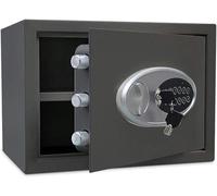 All Steel Safes Metal Key Insurance Cabinet 2-Layer Alarm Wardrobe Anti-Theft Password Lo, Black-1