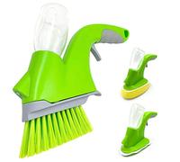 All Surface Cleaning Brush With 3 Attachments - Multipurpose Spray Brush for Bathroom, Kitchen, Shower, Bath & Wall Tile - Grout Cleaner With Tile Brush and Pad Sponge (4in1)