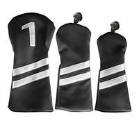 All Teed Up Premium Golf Club Covers - 3 Pack - Driver - Wood - Hybrid Club Head Covers with Club ID Tag