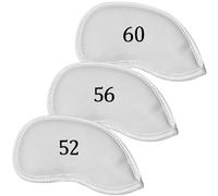 All Teed Up Premium Magnetic Leather Golf Club Head Covers - Set of 10 - Fits Most Clubs - Embroidered Club Label Both Sides (White 5, 6, 7 (Set of 3))